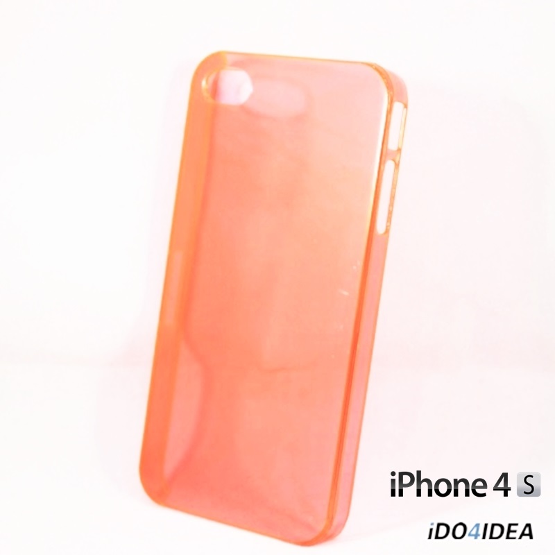 เคส pvc ทำเรซิ่น หรือ เดคูพาจ รุ่น  iPhone4s สี    ส้มใส